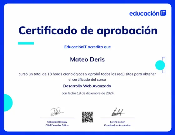 Desarrollo Web Avanzado — EducaciónIT