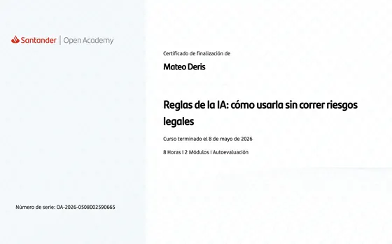 Reglas de la IA: cómo usarla sin riesgos legales — Santander OpenAcademy